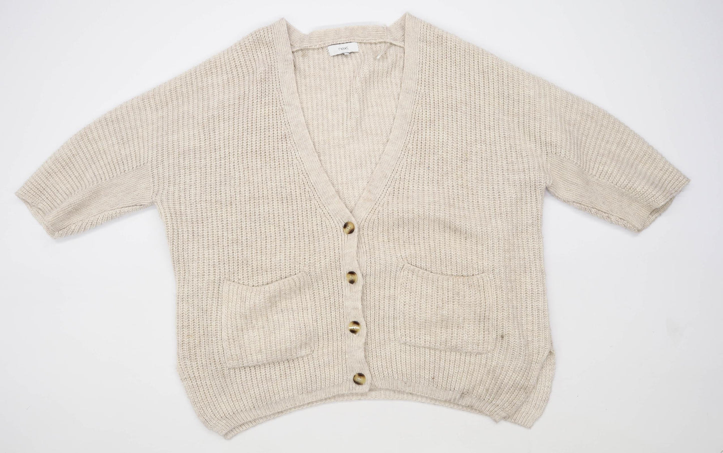 Next Womens Size L Beige Cardigan (Regular)