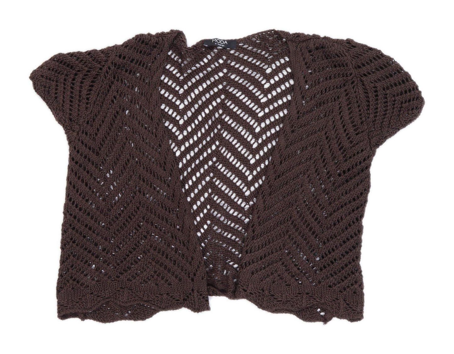 Moda Womens Size 14 Geometric Brown Cardigan (Regular)