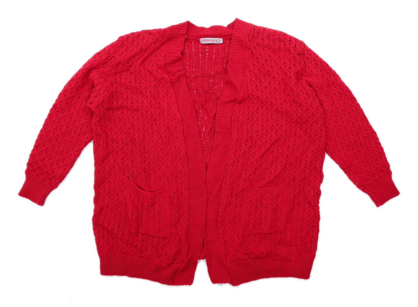 Glimpse Womens Size L-XL Red Cardigan (Regular)