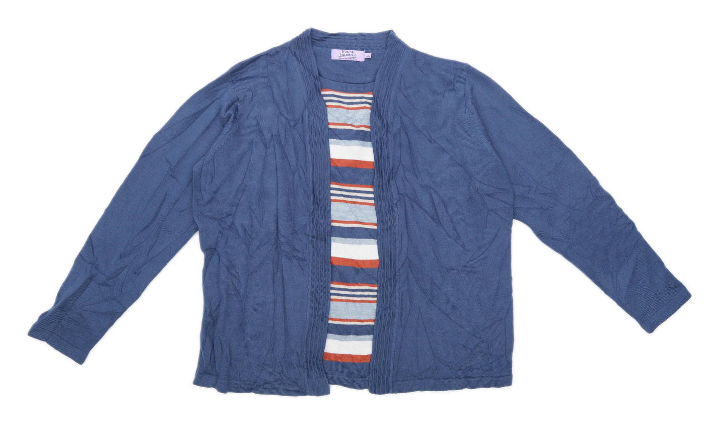 Honor Millburn Womens Size 18-20 Striped Blue Layered Jumper (Regular)