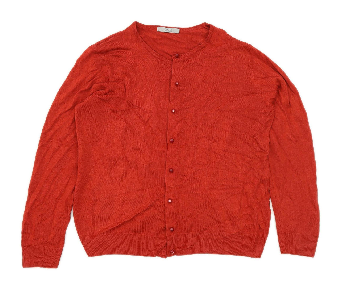 Marks & Spencer Womens Size 16 Red Cardigan (Regular)