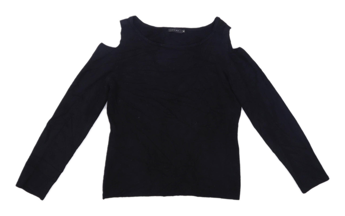 Linea Womens Size M Black Cut Out Shoulder Jumper (Regular)