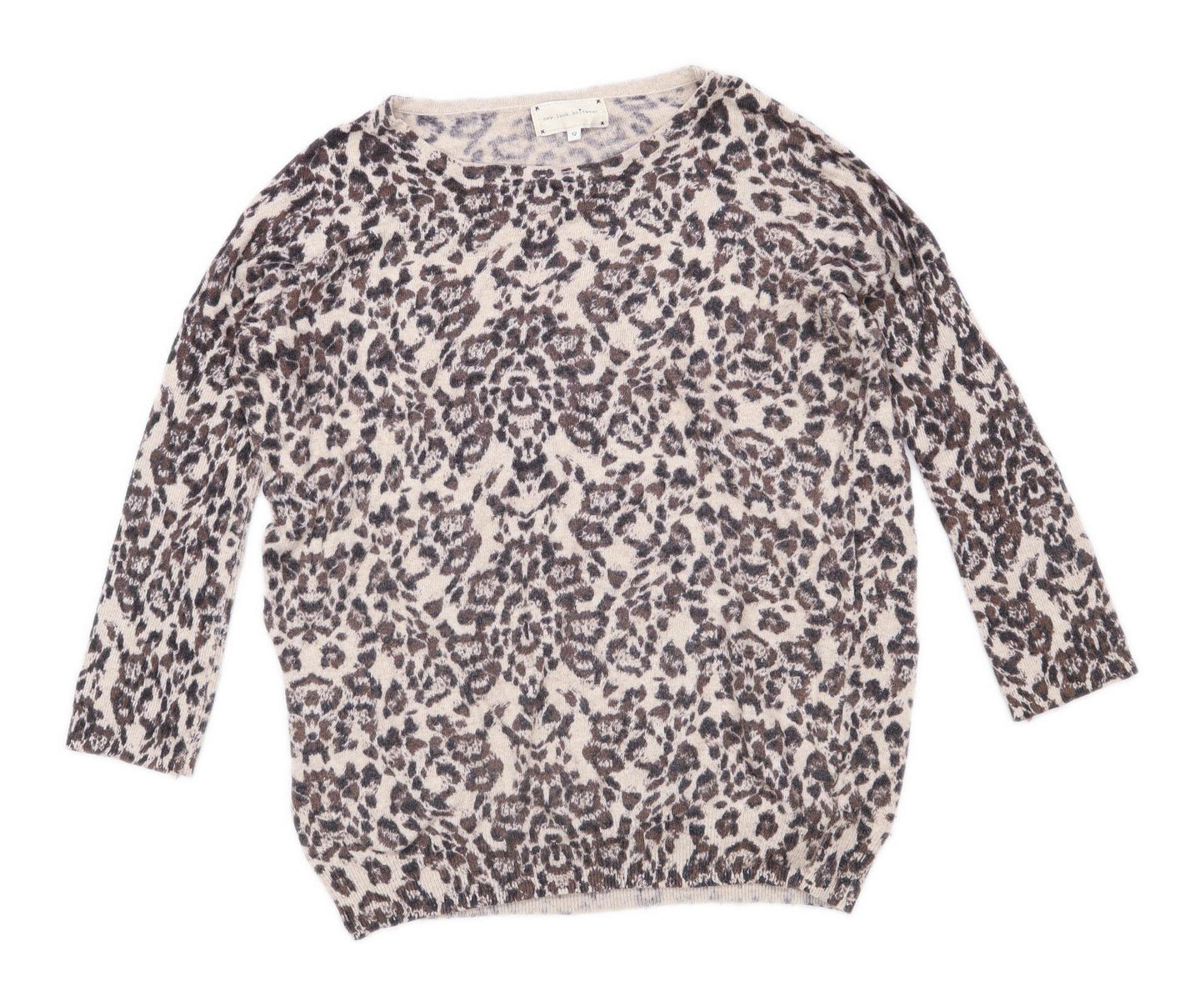 New Look Womens Size 12 Animal Print Brown Jumper (Regular)