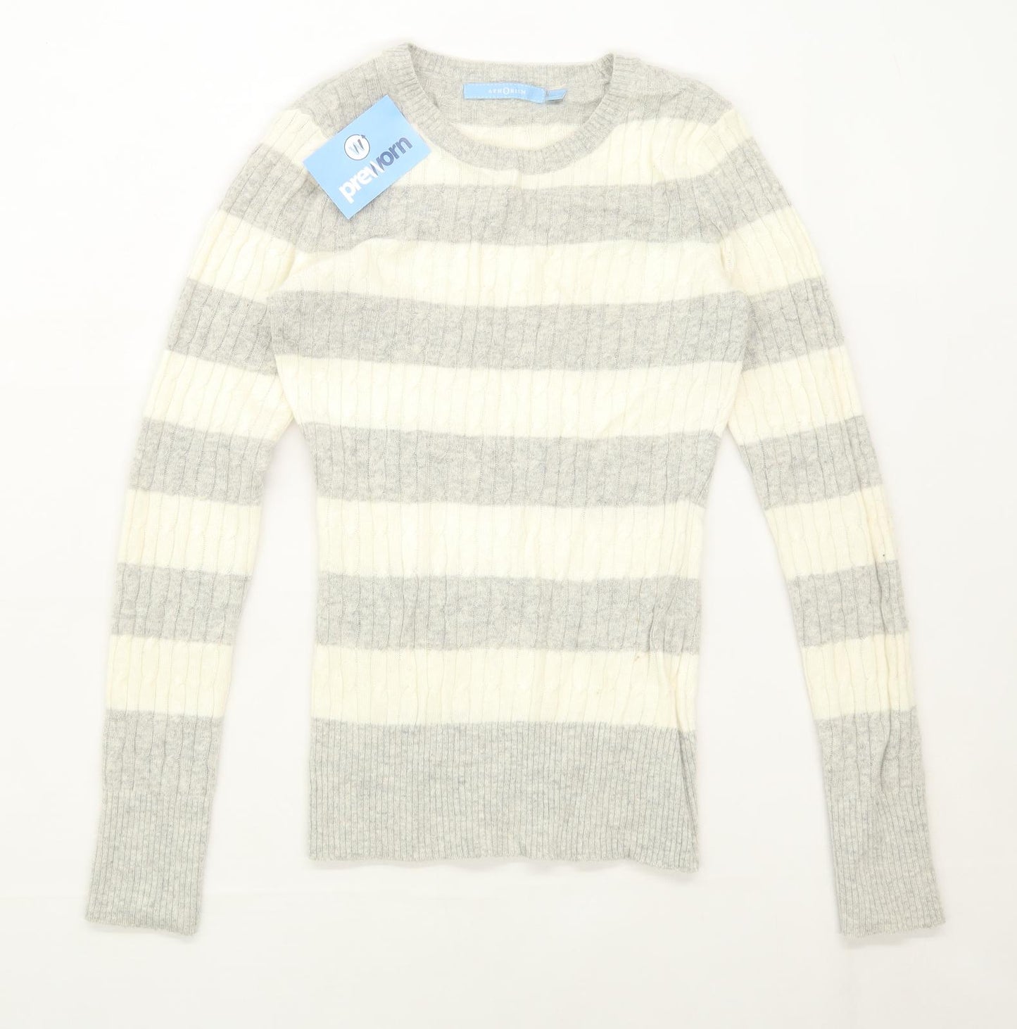 Aphorism Womens Size 10 Striped Grey Lightweight Jumper (Regular)
