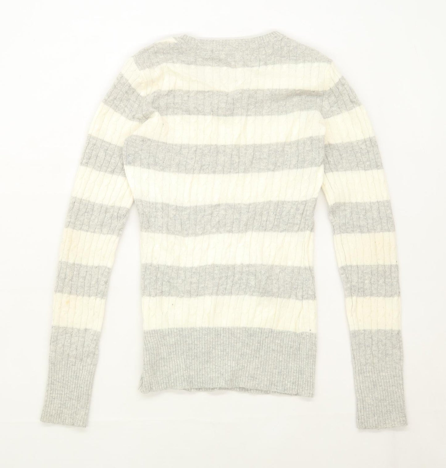 Aphorism Womens Size 10 Striped Grey Lightweight Jumper (Regular)