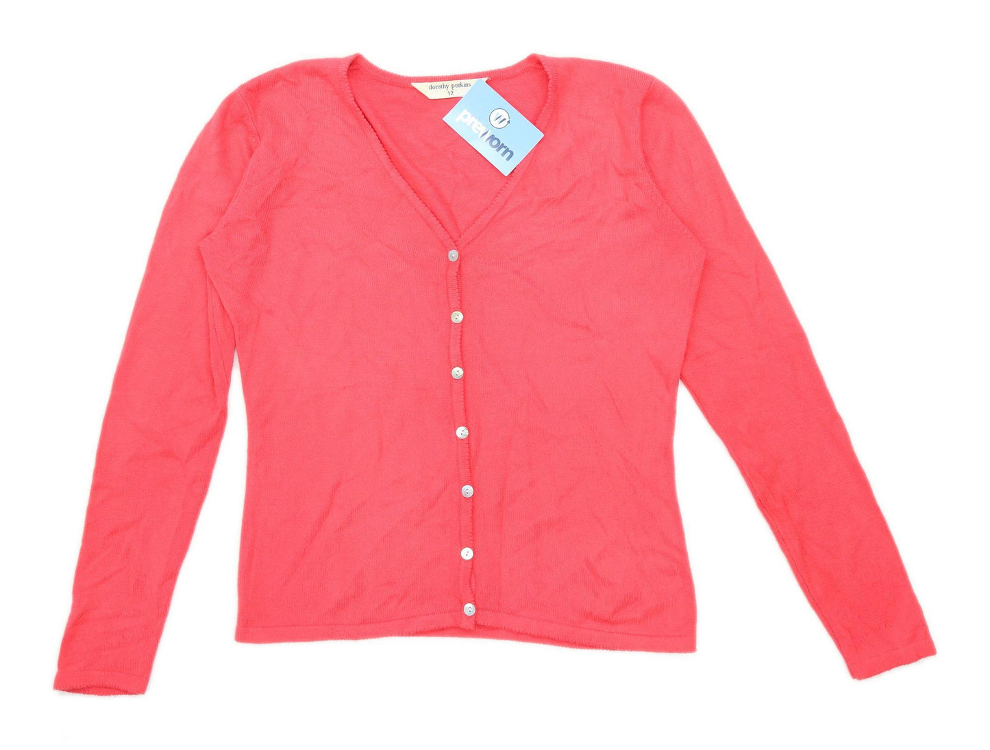 Dorothy Perkins Womens Size 12 Cotton Blend Pink Cardigan (Regular)