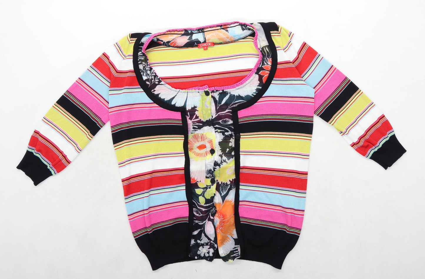 Chacok Womens Size XL Striped Multi-Coloured Jumper (Regular)
