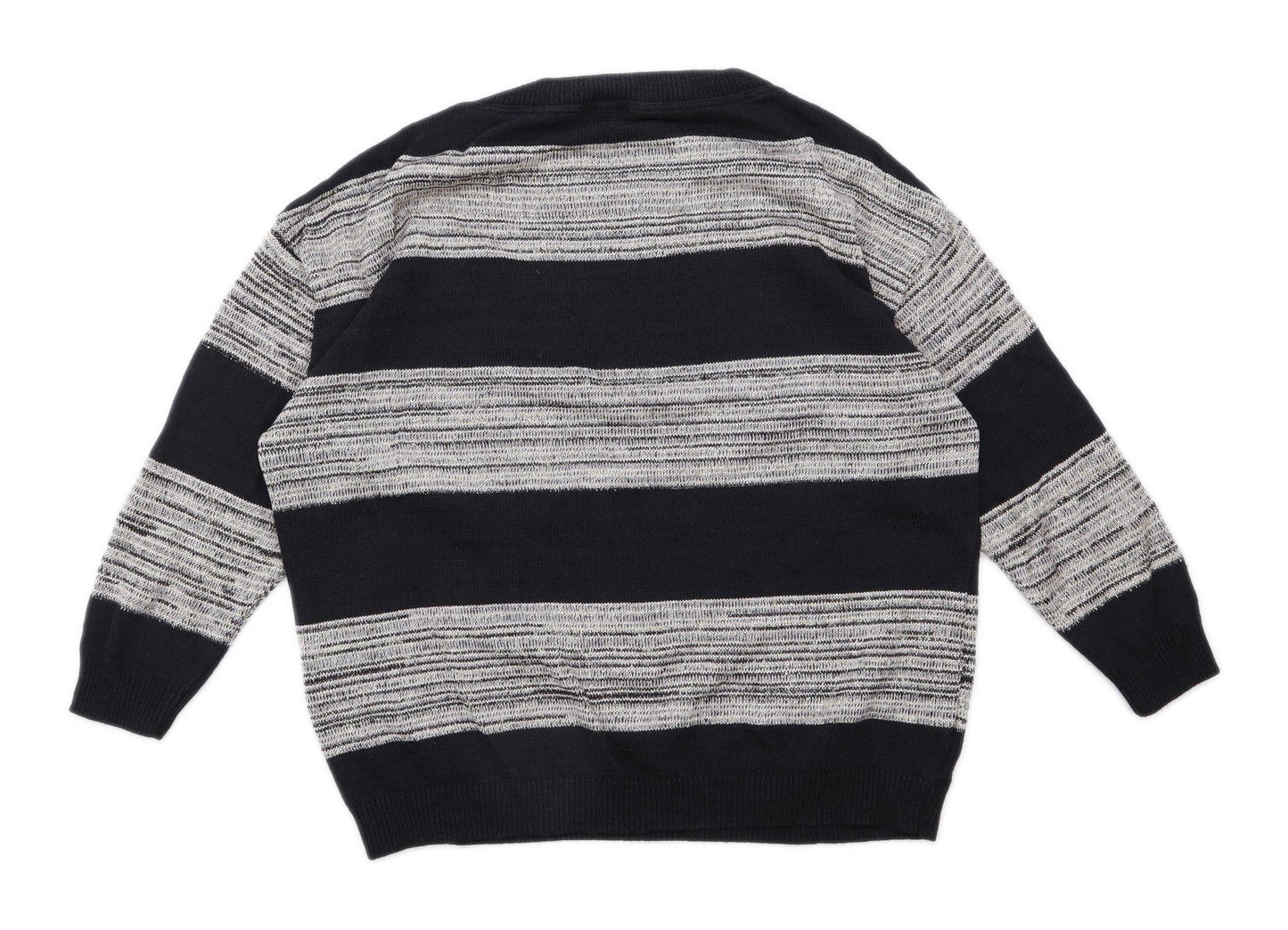 Mango Womens Size S Striped Cotton Blend Gold Glitter Jumper (Regular)