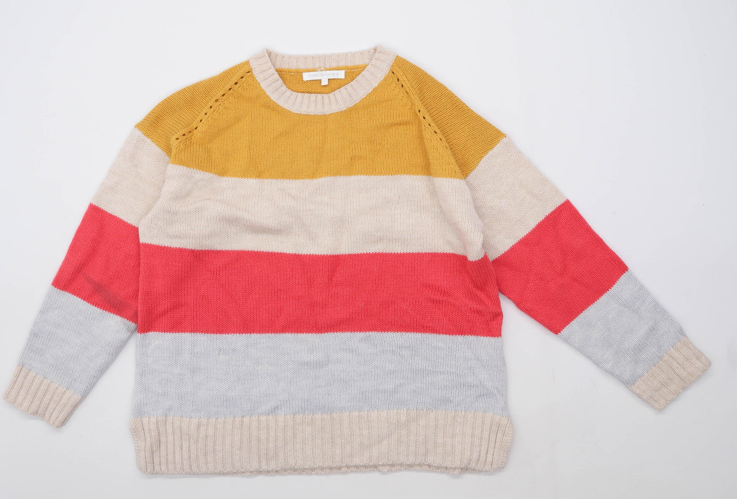 Next Womens Size L Striped Multi-Coloured Jumper (Regular)