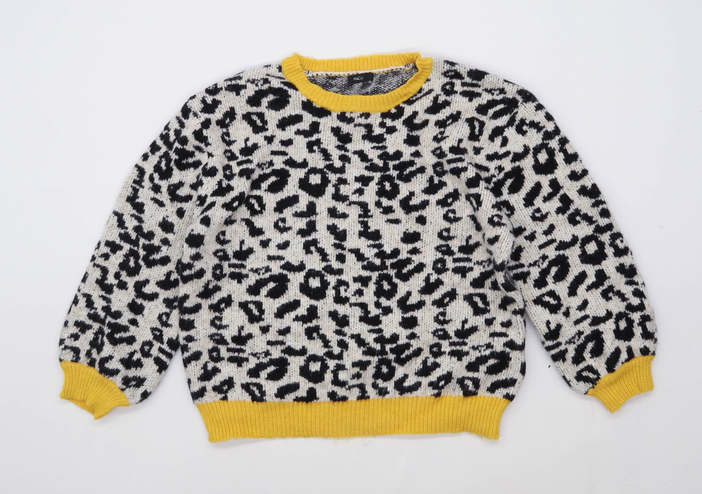 M&Co Womens Size 12 Animal Print Grey Jumper (Regular)