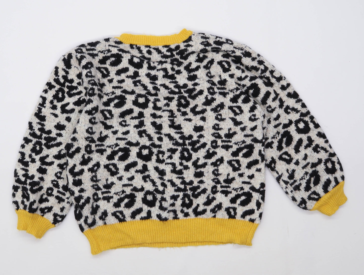 M&Co Womens Size 12 Animal Print Grey Jumper (Regular)