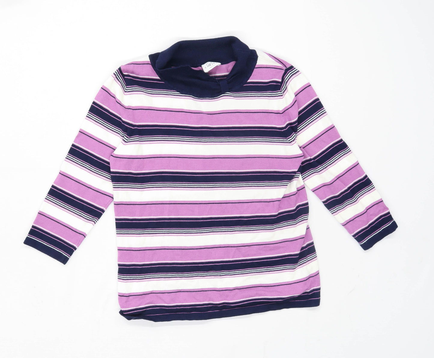 Eastex Womens Size 10 Striped Multi-Coloured Jumper (Regular)