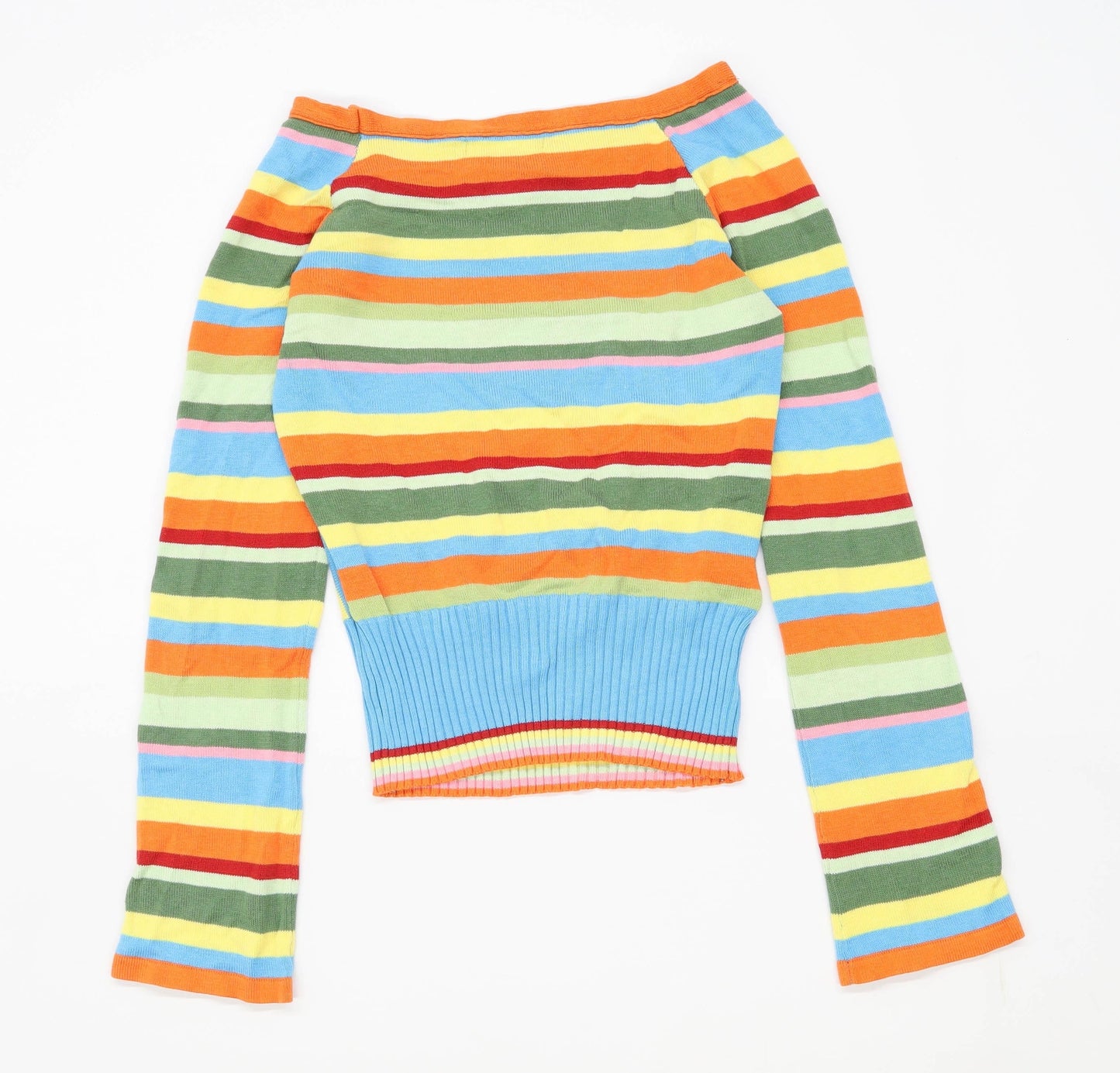 Only Womens Size S Striped Cotton Blend Multi-Coloured Jumper (Regular)