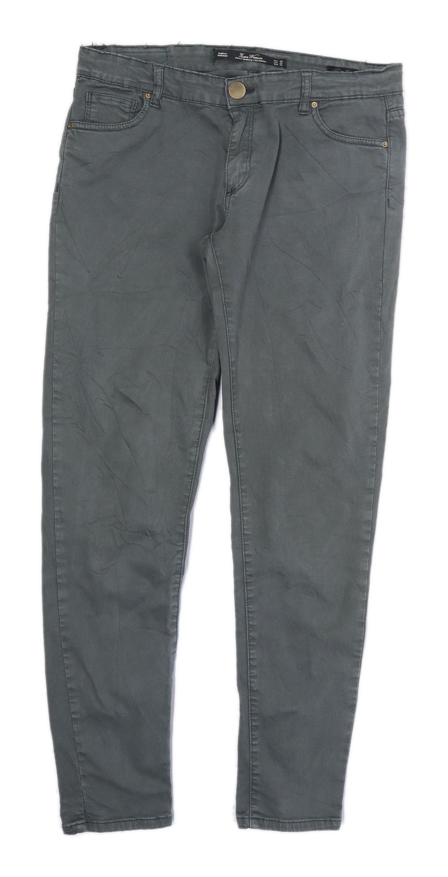 Womens Zara Green Denim Jeans Size 12/L27