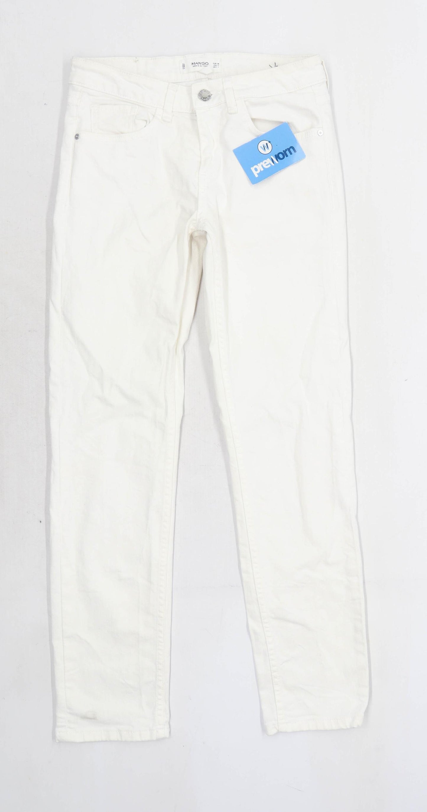 Womens Mango White Denim Jeans Size 8/L28