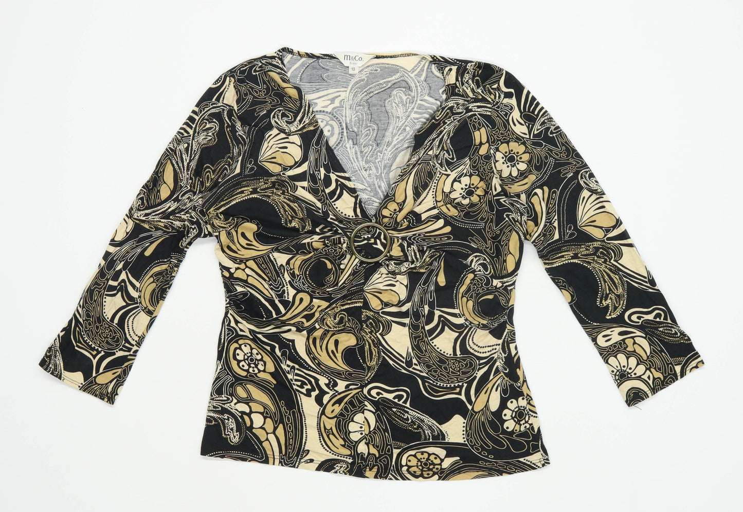 M&Co Womens Size 10 Paisley Multi-Coloured Top (Regular)