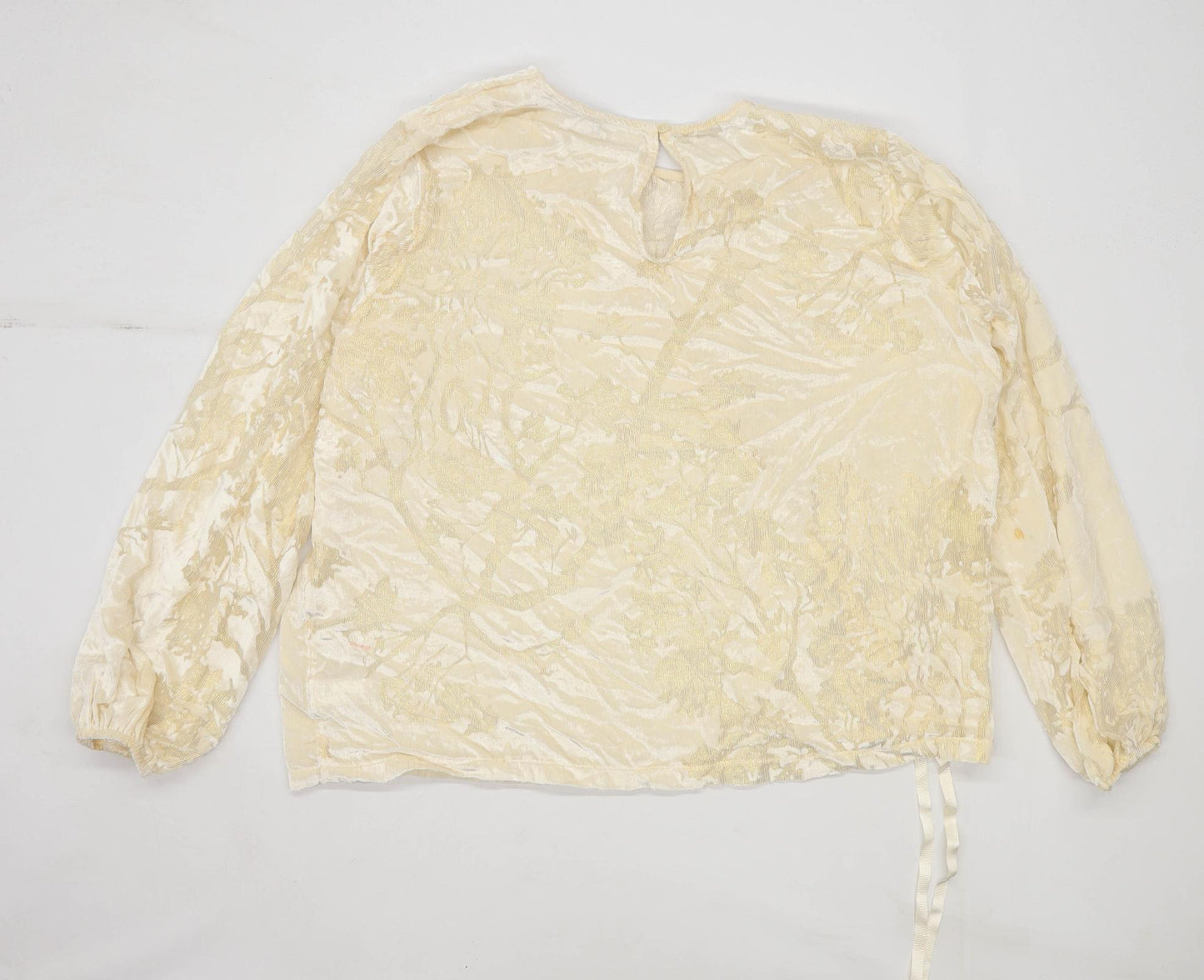 Next Womens Size 20 Textured Cream Top (Regular)