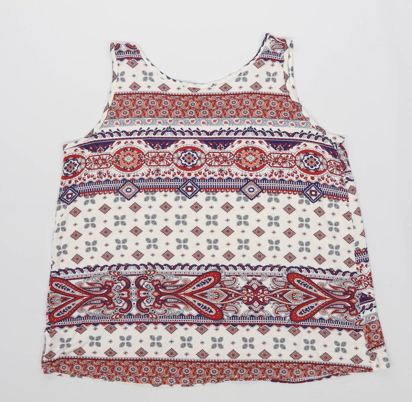 Papaya Womens Size 18 Paisley Strappy Multi-Coloured Top (Regular)