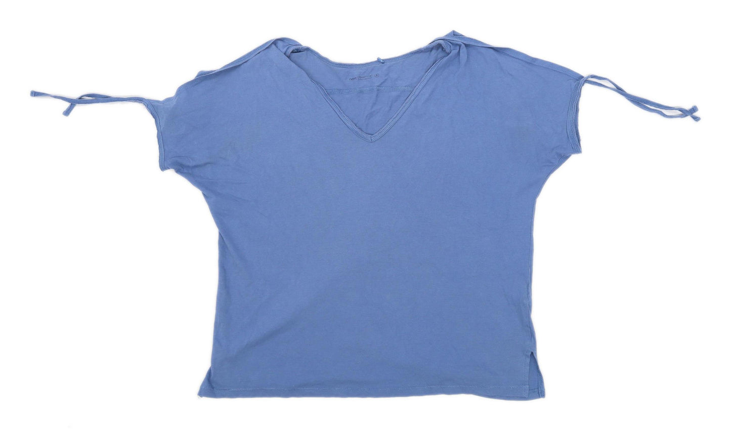 Next Womens Size 8 Cotton Blue Top (Regular)