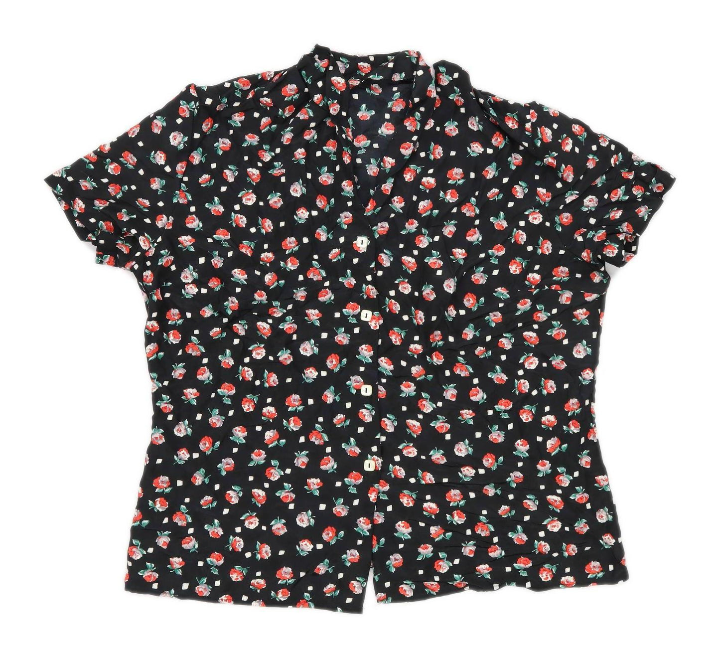 St Michael Womens Size 18 Floral Multi-Coloured Blouse (Regular)