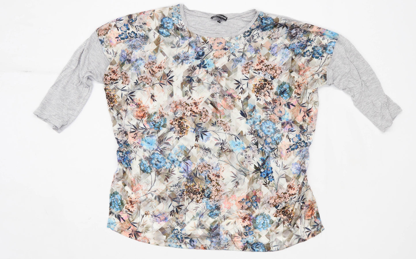 Warehouse Womens Size 10 Floral Multi-Coloured Top (Regular)