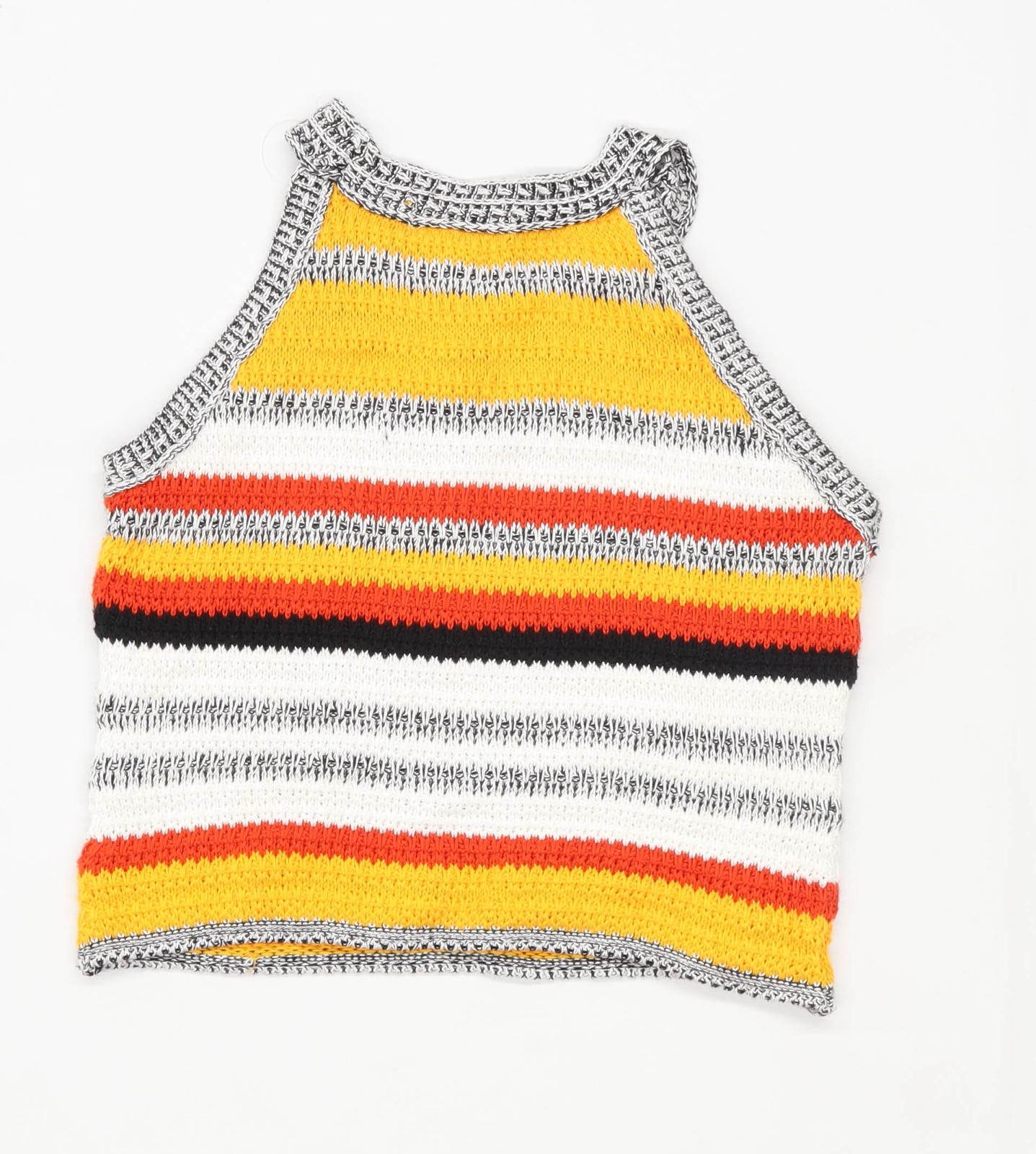 New Look Womens Size 8 Striped Multi-Coloured Top (Petite)
