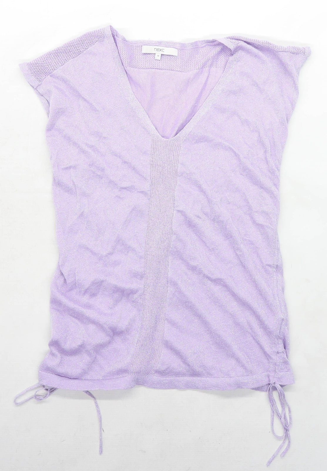 Next Womens Size 10 Purple Metallic Top (Regular)