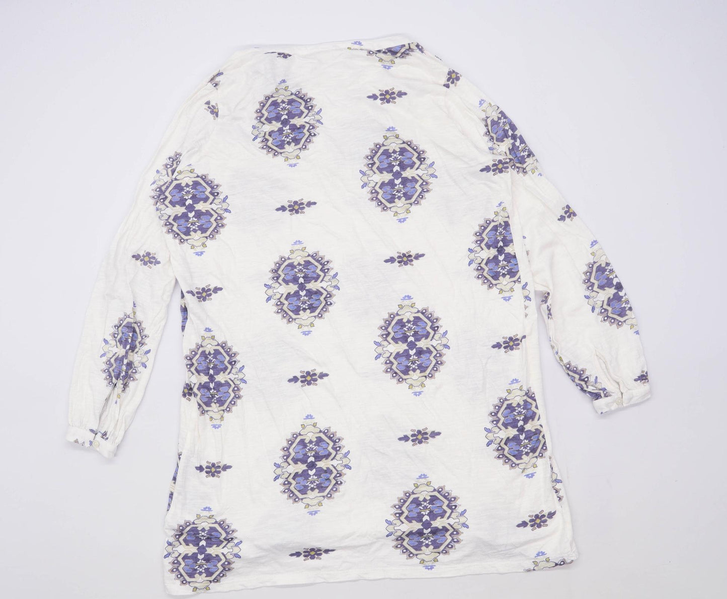 Next Womens Size 16 Geometric Cream Top (Regular)