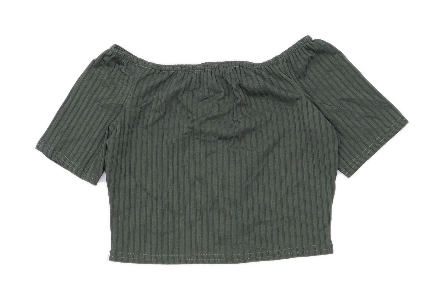 Select Womens Size 8 Green Off The Shoulder Top (Regular)