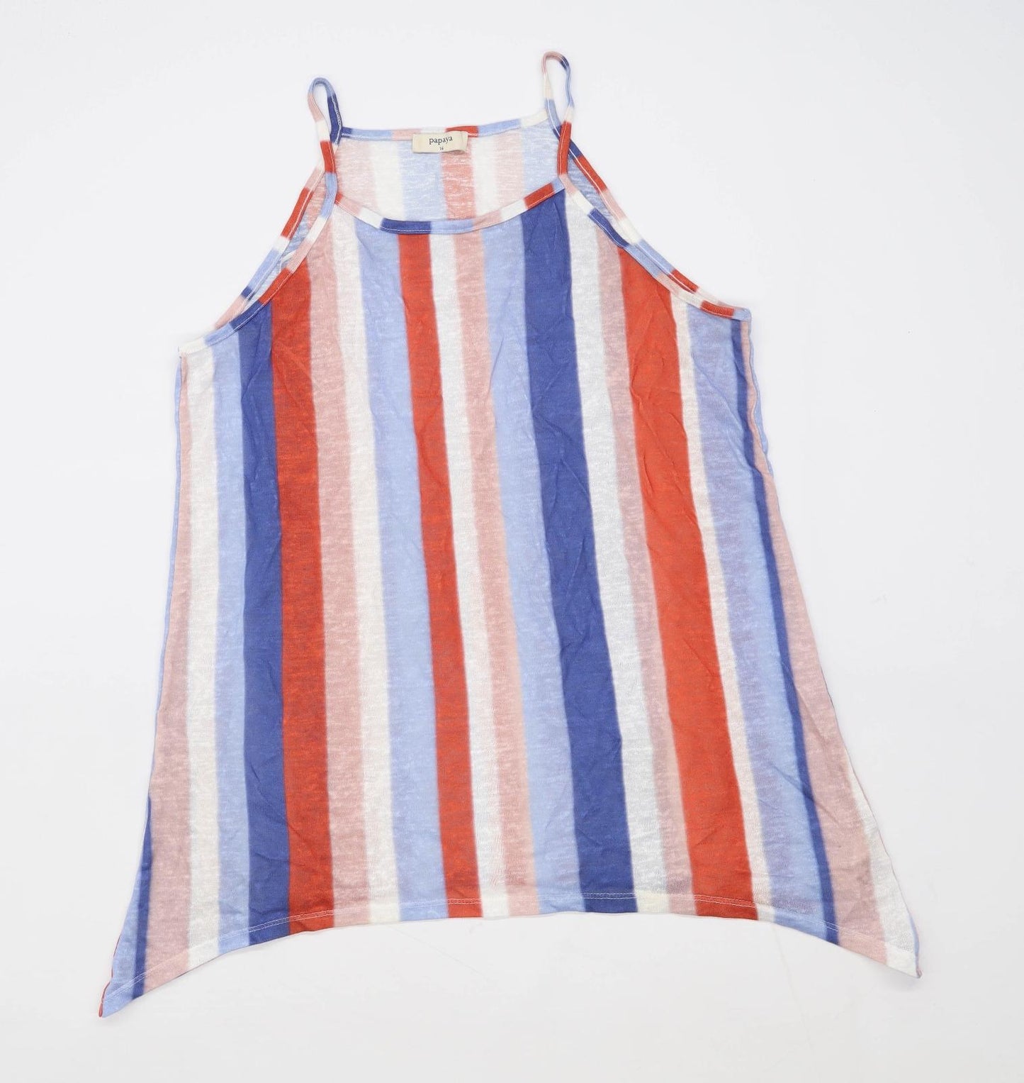 Papaya Womens Size 16 Striped Strappy Multi-Coloured Top (Regular)