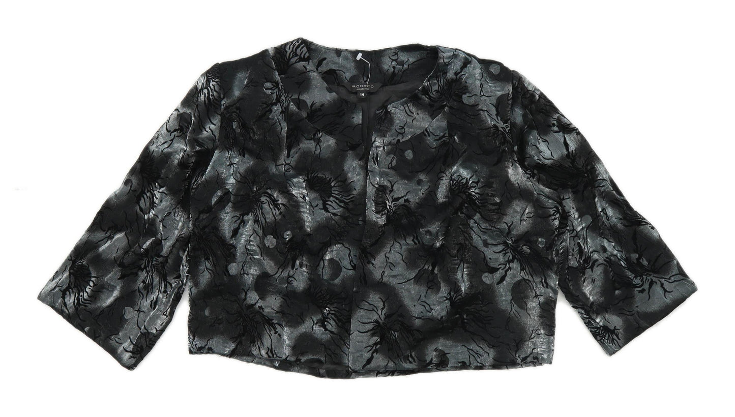 Monaco Collection Womens Size 14 Floral Grey Shrug (Regular)