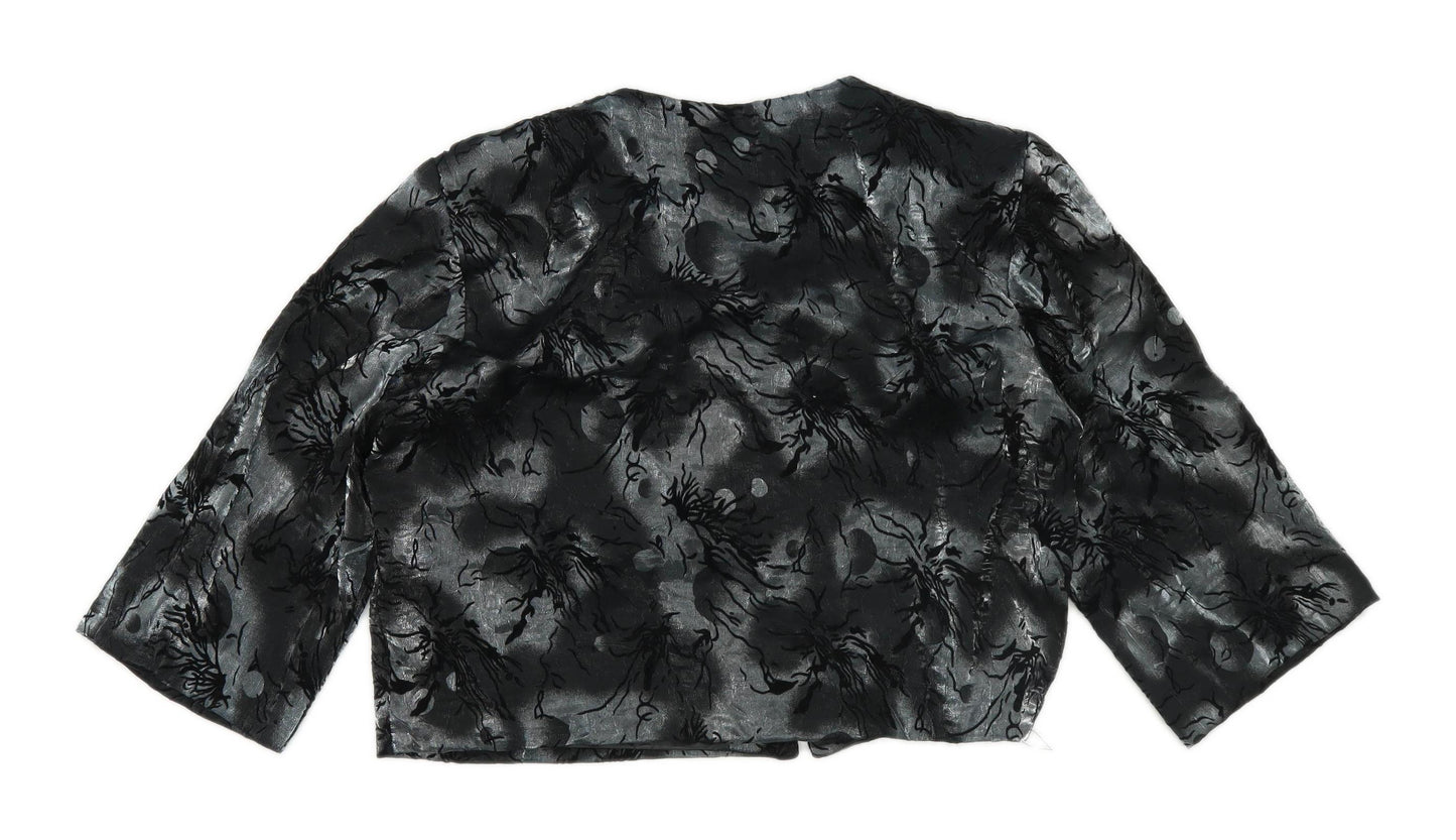 Monaco Collection Womens Size 14 Floral Grey Shrug (Regular)