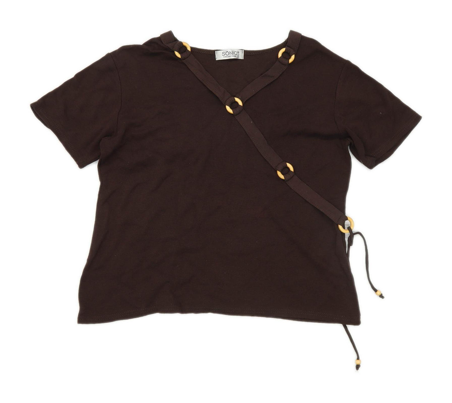 Sonic Collection Womens Size 16 Textured Brown Top (Regular)