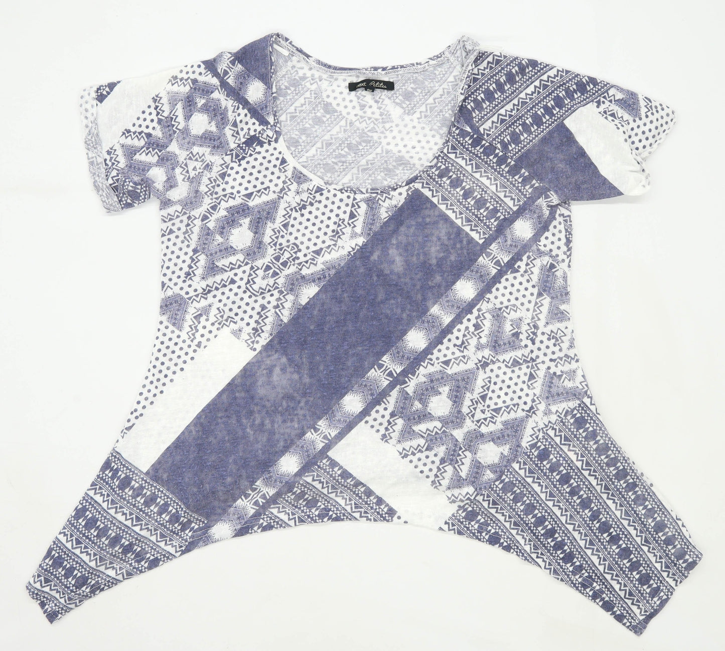 Next Womens Size 14 Abstract Blue Top (Regular)