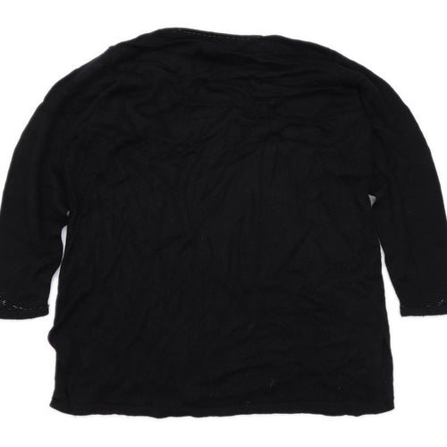 Marks & Spencer Womens Size 22 Textured Black Jumper (Regular)