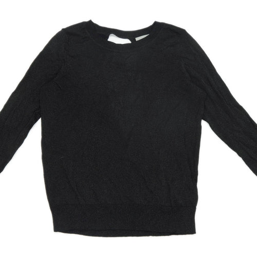 Wallis Womens Size 14 Black Glittery Top (Regular)