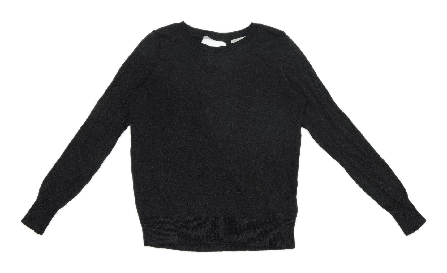 Wallis Womens Size 14 Black Glittery Top (Regular)