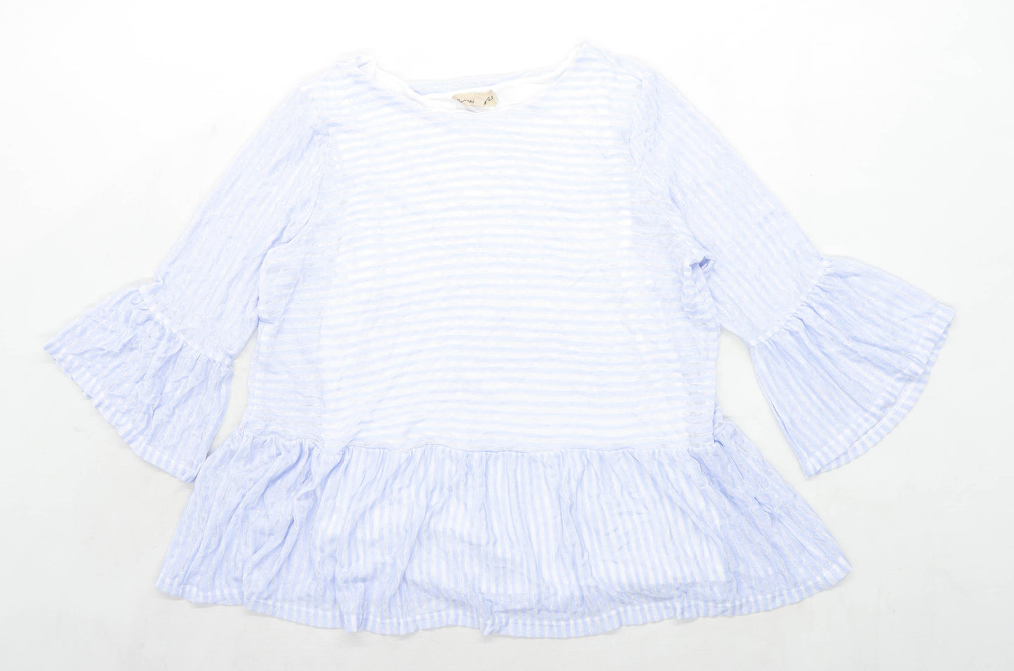 Phase Eight Womens Size 12 Striped Blue Top (Regular)