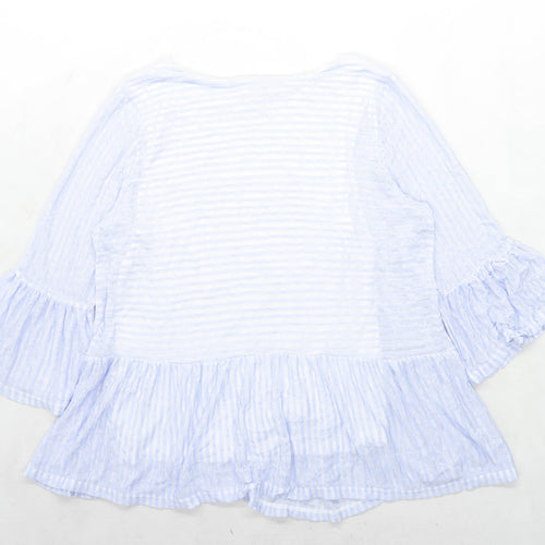 Phase Eight Womens Size 12 Striped Blue Top (Regular)