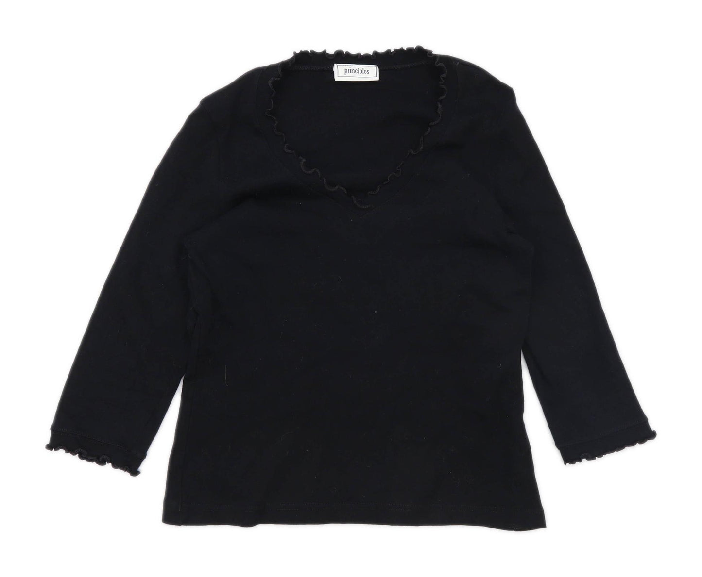 Principles Womens Size 14 Cotton Black Top (Regular)
