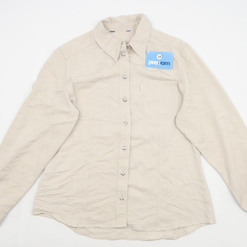 Joie de Vivre Womens Size 14 Beige Casual Everyday Autumn Shirt (Regular)