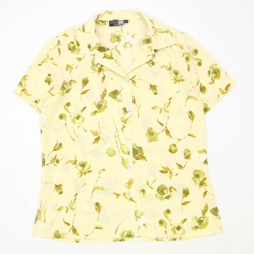 Jamie Oliver Womens Size 14 Floral Cream Shirt (Regular)