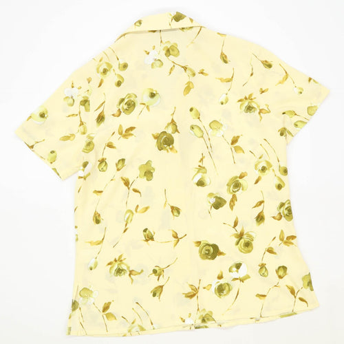 Jamie Oliver Womens Size 14 Floral Cream Shirt (Regular)