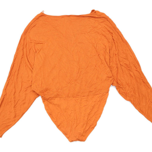 River Island Womens Size 14 Orange Bodysuit Top (Regular)