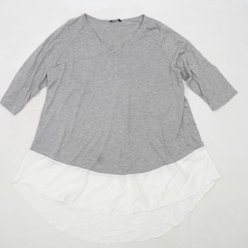 Marina Kaneva Womens Size 18 Grey Top (Regular)