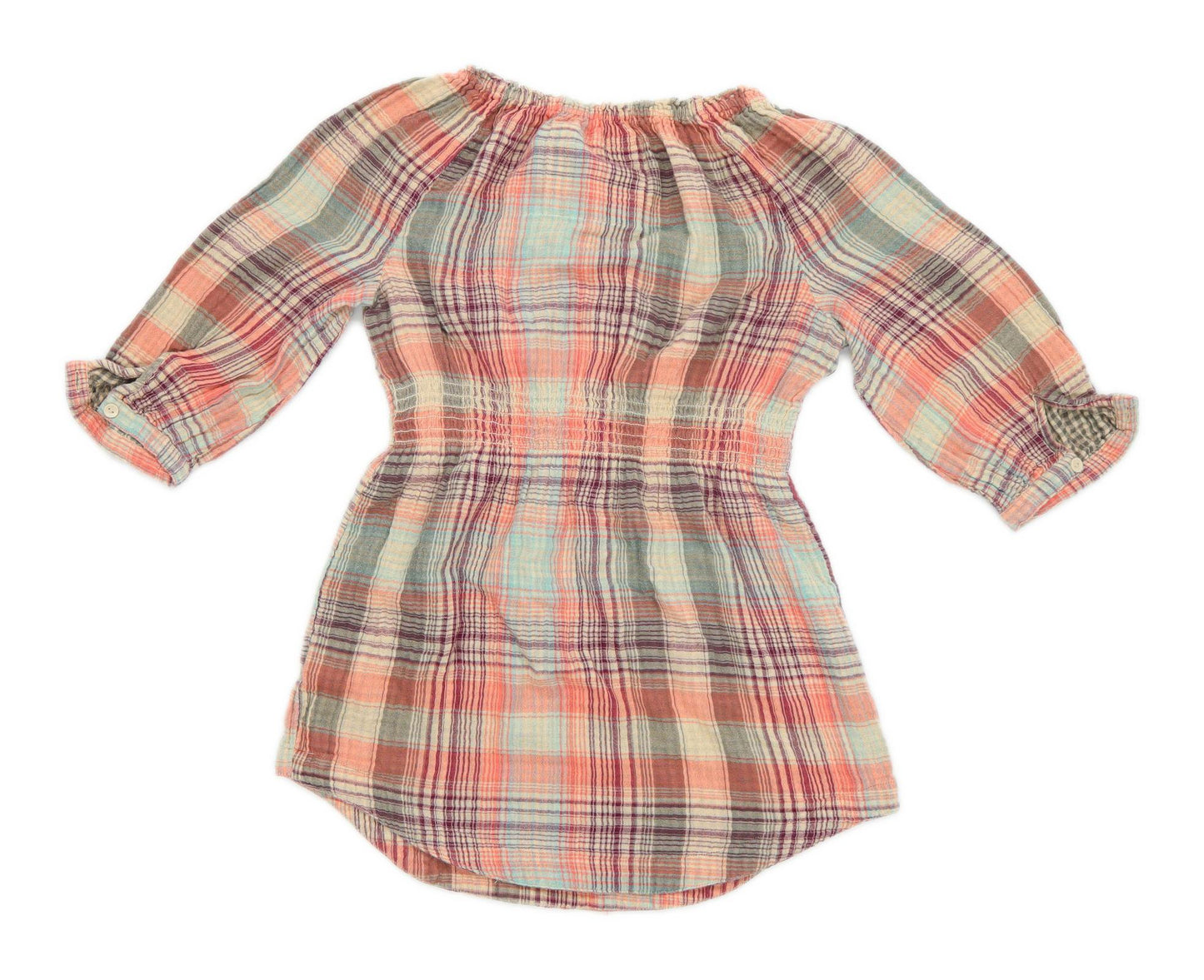Falmer Womens Size 10 Check Cotton Multi-Coloured Top (Regular)