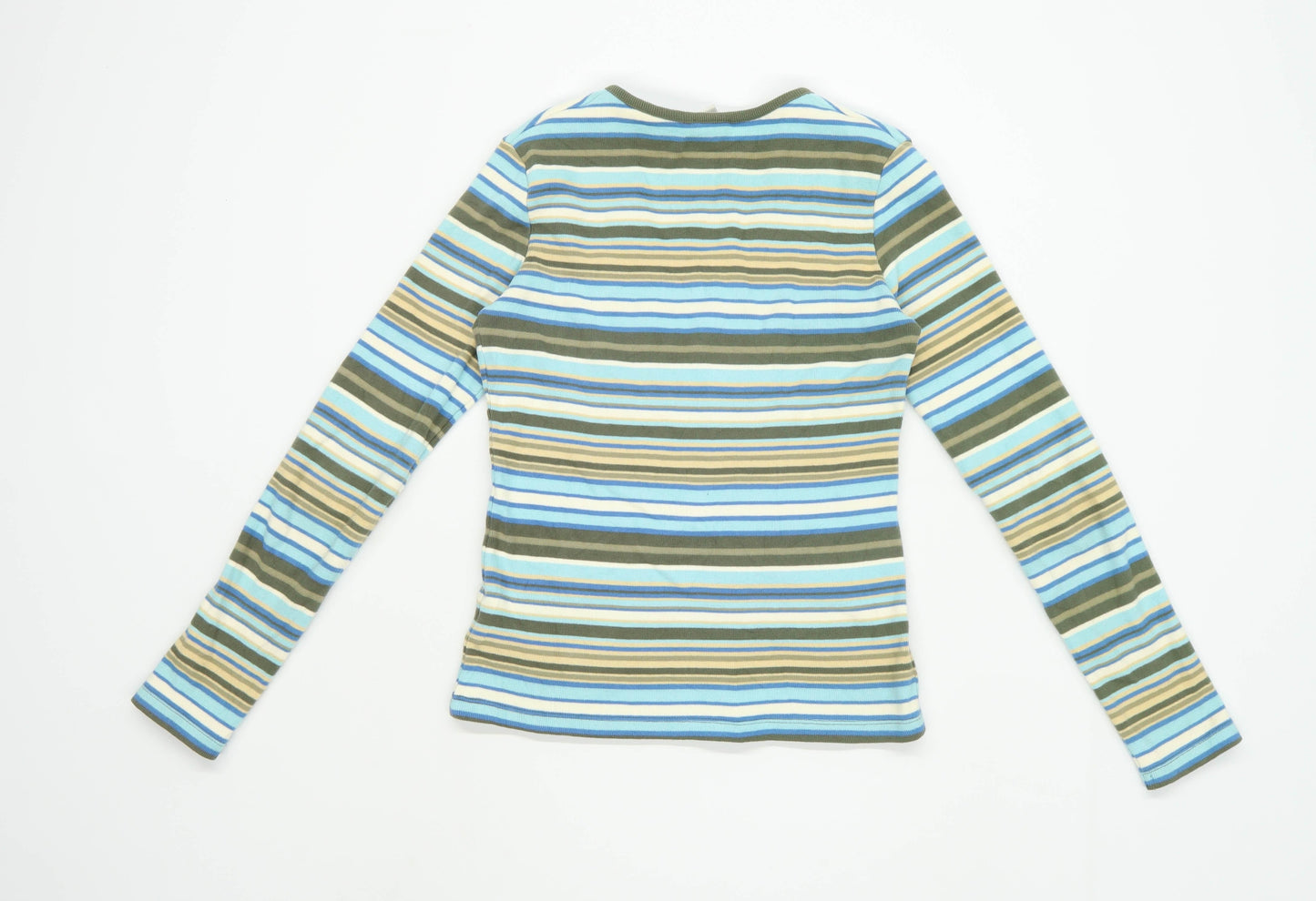 Next Womens Size 8 Striped Cotton Multi-Coloured Top (Regular)