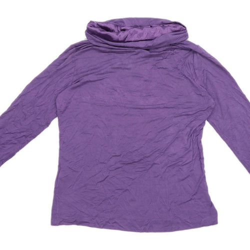 Passport Womens Size 14 Modal Blend Cowl Neck Purple Top (Regular)