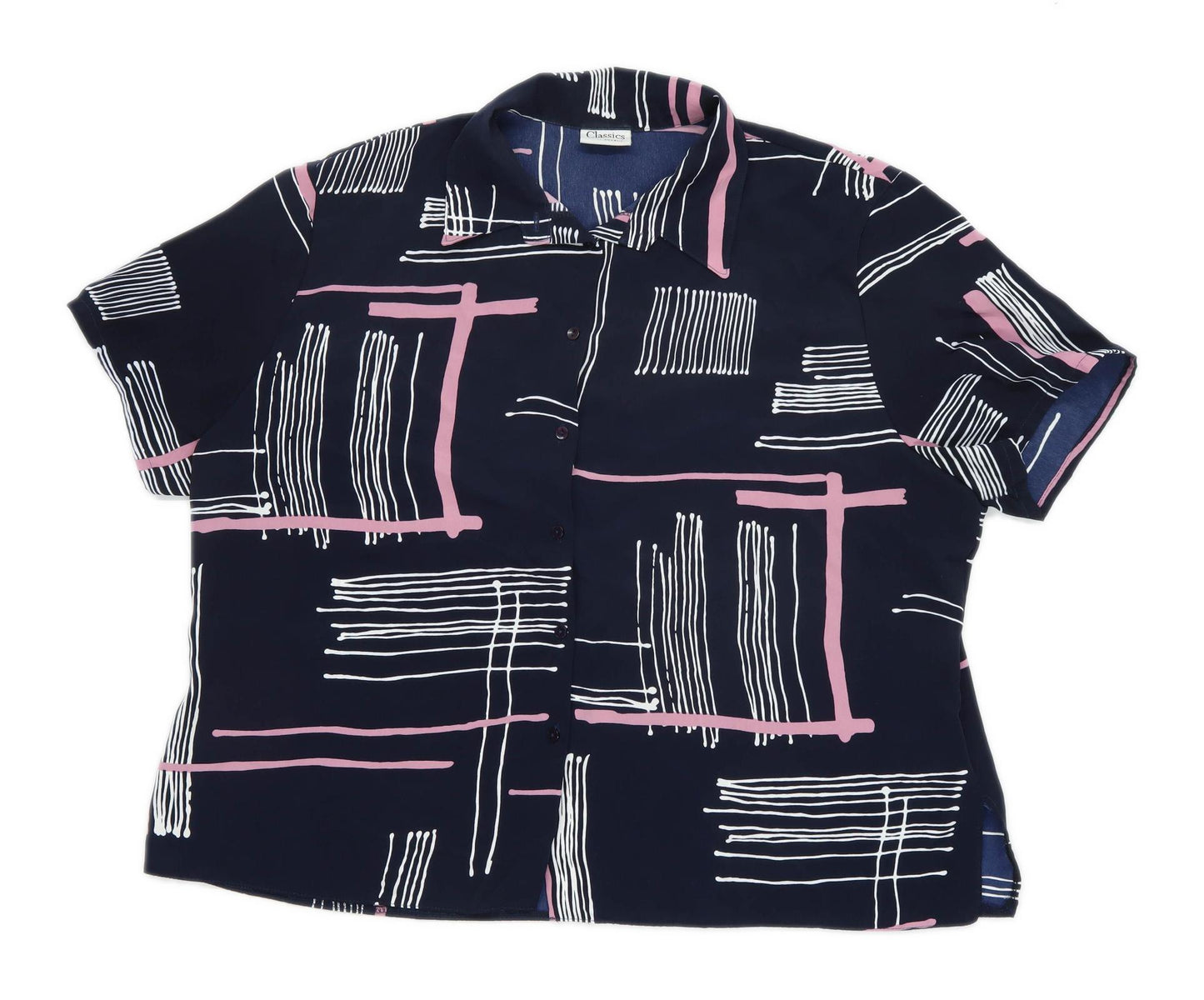 Classics Womens Size 24 Abstract Blue Blouse (Regular)