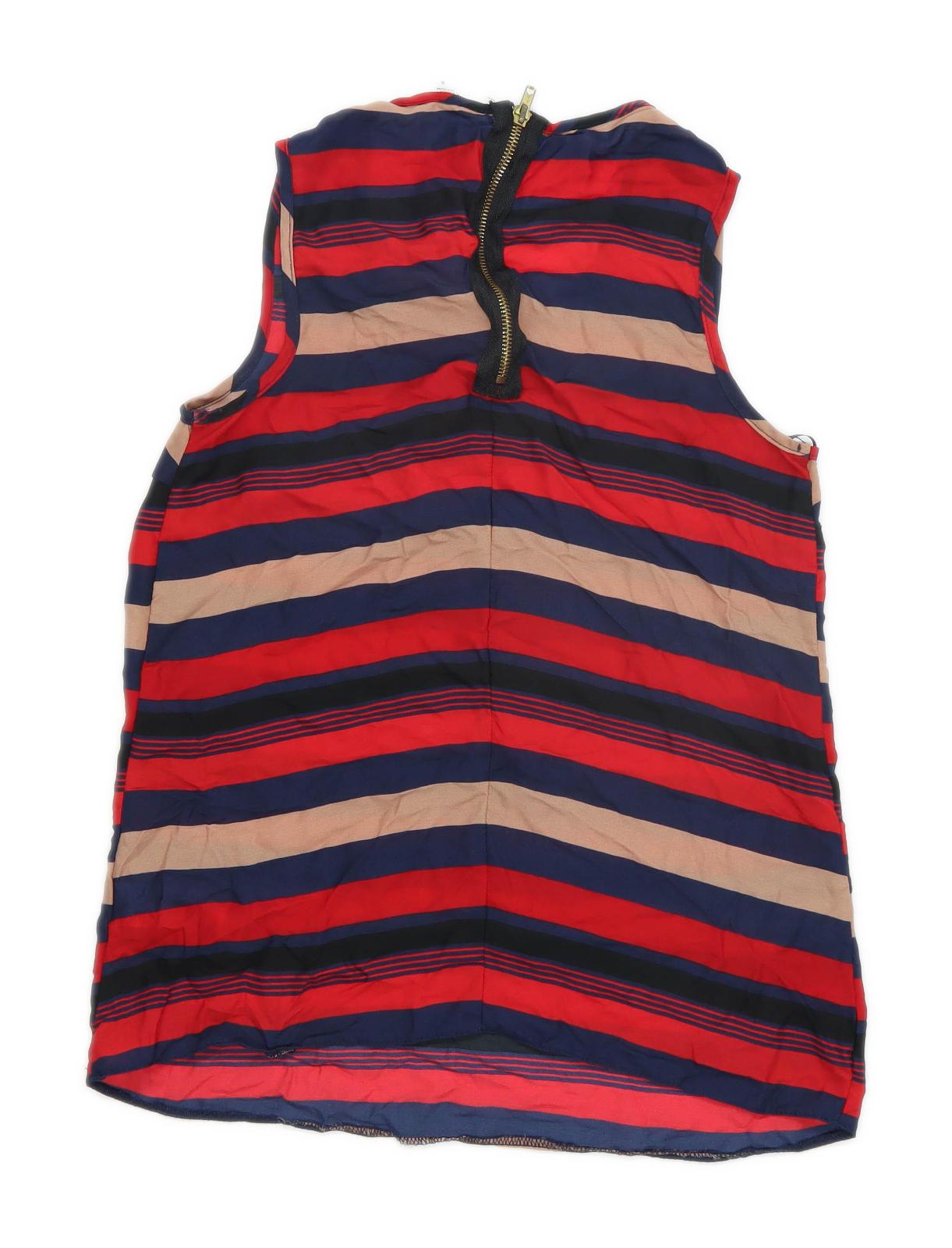 New Look Womens Size 8 Striped Multi-Coloured Top (Regular)